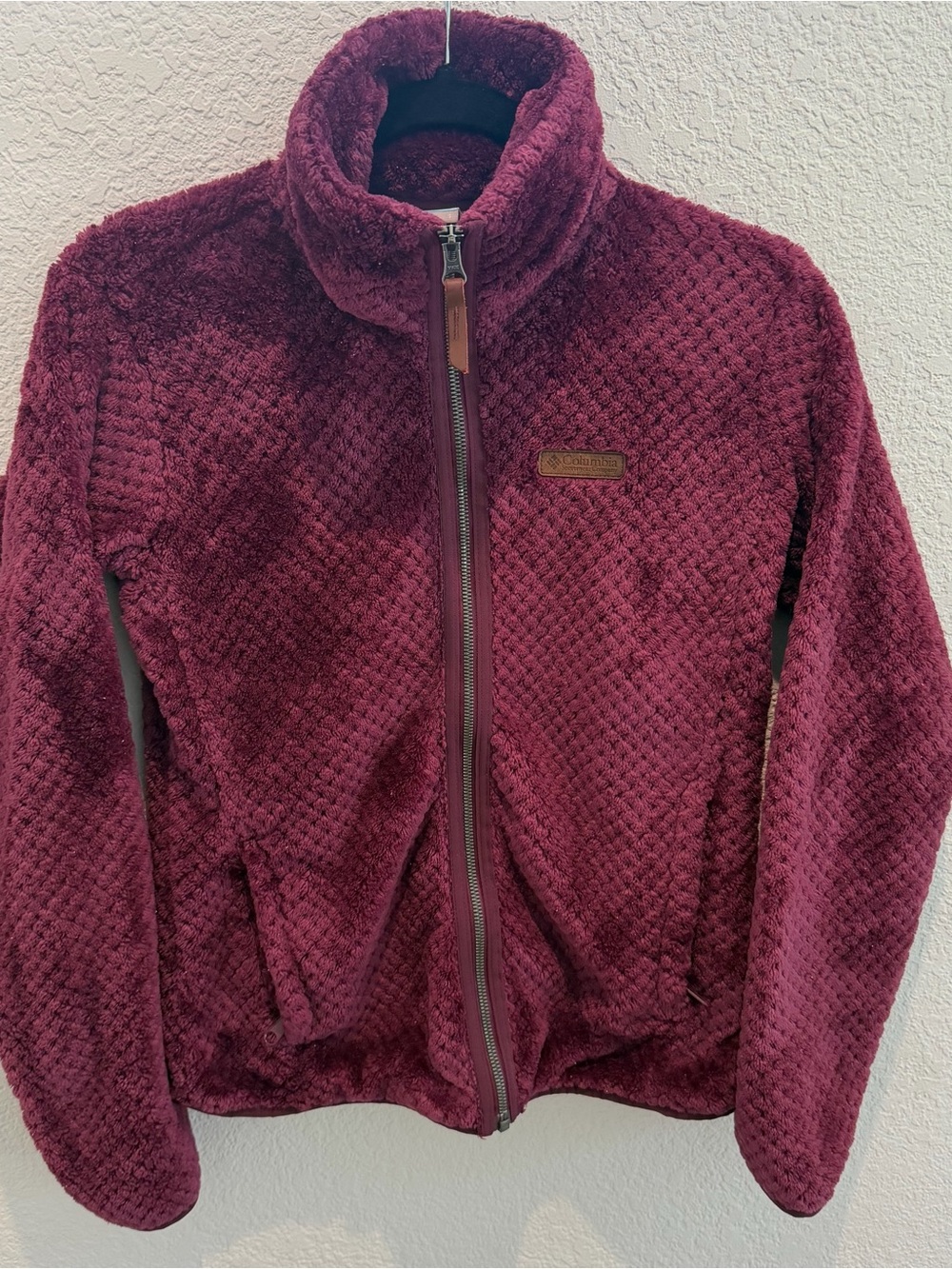Columbia Burgundy Plush Fleece Jacket